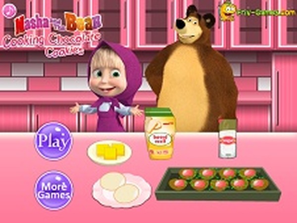 Masha Cooking Chocolate Cookies Online Game