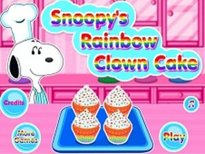 Snoopy's Rainbow Clown Cake Online Cooking Game