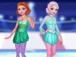 Sisters Ice Skating Glam Dress Up Online Game